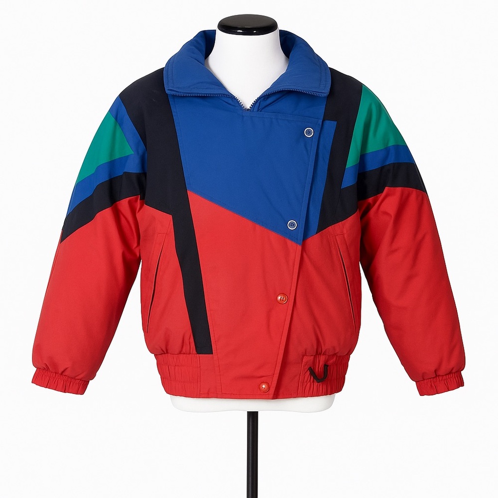 Vintage Andy Johns Ski Jacket Small – 80s 90s Colorblock Winter Puffer